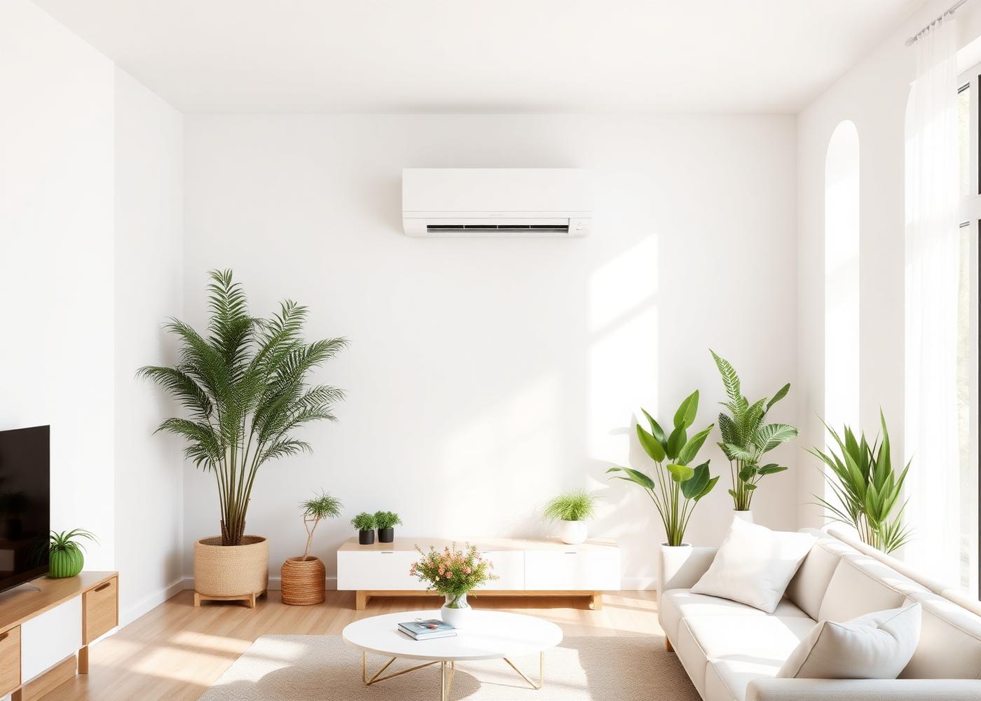 Ductless mini-split head mounted in a Milwaukee living room